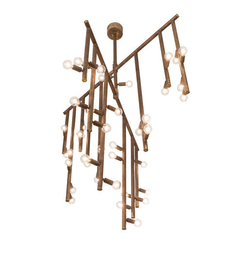 Meyda Lighting Alva Babylon 48" 40-Light Vintage Brass Chandelier