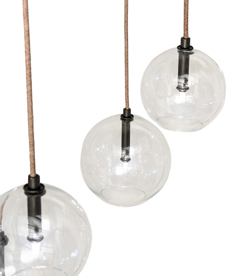 Meyda Lighting Alva Orb 80" 18-Light Bronze Cascading Chandelier With Clear Globe Shade Glass