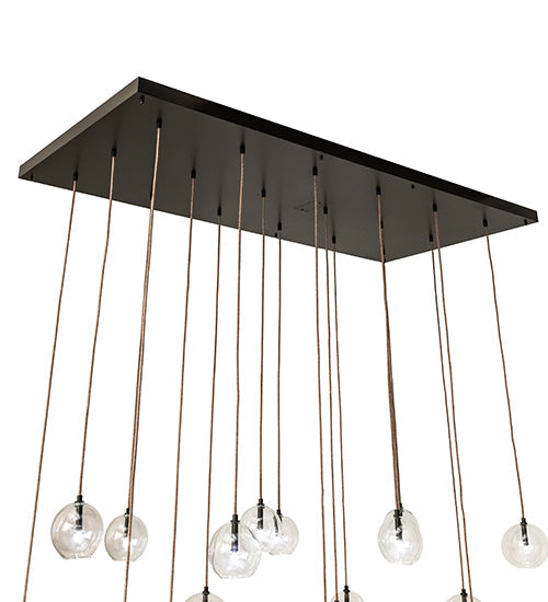 Meyda Lighting Alva Orb 80" 18-Light Bronze Cascading Chandelier With Clear Globe Shade Glass