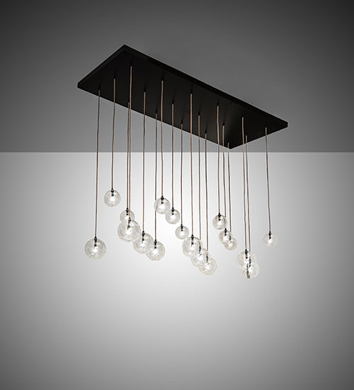 Meyda Lighting Alva Orb 80" 18-Light Bronze Cascading Chandelier With Clear Globe Shade Glass