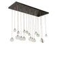 Meyda Lighting Alva Orb 80" 18-Light Bronze Cascading Chandelier With Clear Globe Shade Glass