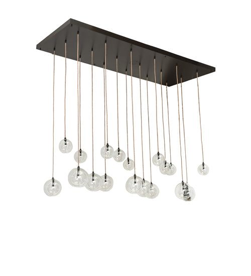Meyda Lighting Alva Orb 80" 18-Light Bronze Cascading Chandelier With Clear Globe Shade Glass