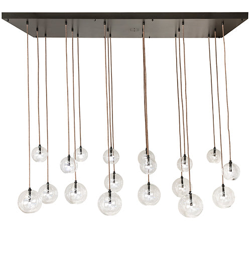 Meyda Lighting Alva Orb 80" 18-Light Bronze Cascading Chandelier With Clear Globe Shade Glass
