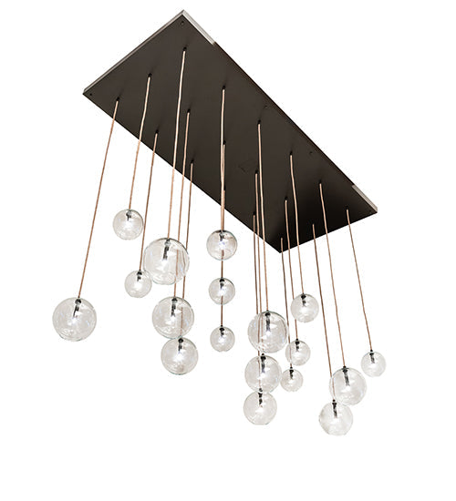 Meyda Lighting Alva Orb 80" 18-Light Bronze Cascading Chandelier With Clear Globe Shade Glass