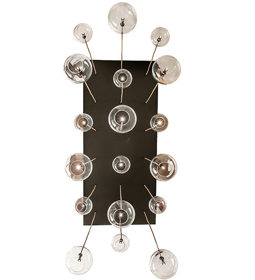 Meyda Lighting Alva Orb 80" 18-Light Bronze Cascading Chandelier With Clear Globe Shade Glass