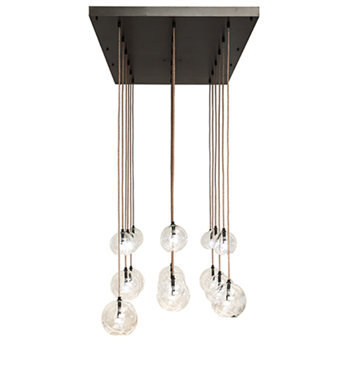 Meyda Lighting Alva Orb 80" 18-Light Bronze Cascading Chandelier With Clear Globe Shade Glass