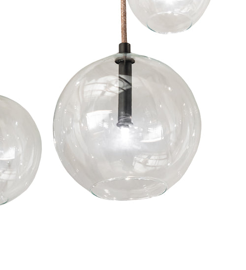 Meyda Lighting Alva Orb 80" 18-Light Bronze Cascading Chandelier With Clear Globe Shade Glass