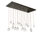 Meyda Lighting Alva Orb 80" 18-Light Bronze Cascading Chandelier With Clear Globe Shade Glass