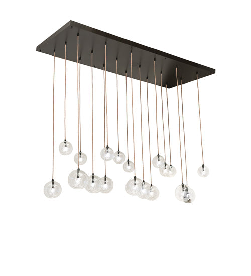 Meyda Lighting Alva Orb 80" 18-Light Bronze Cascading Chandelier With Clear Globe Shade Glass