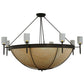 Meyda Lighting Alysia 85" 16-Light Semi-flush Mount Ceiling Light With Beige and White Shade