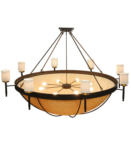 Meyda Lighting Alysia 85" 16-Light Semi-flush Mount Ceiling Light With Beige and White Shade