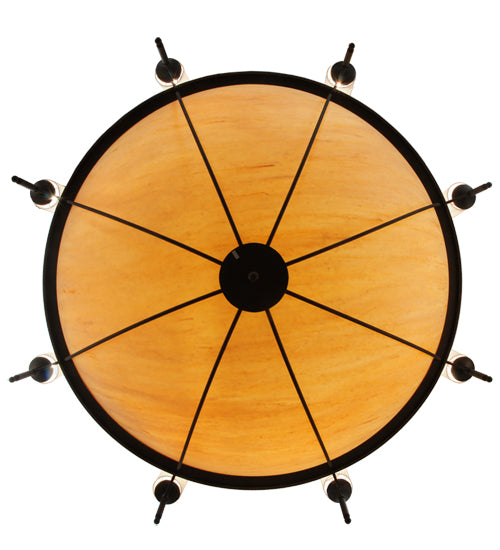 Meyda Lighting Alysia 85" 16-Light Semi-flush Mount Ceiling Light With Beige and White Shade
