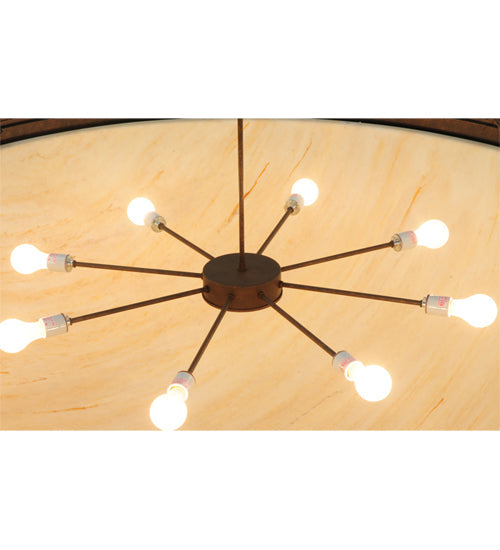 Meyda Lighting Alysia 85" 16-Light Semi-flush Mount Ceiling Light With Beige and White Shade