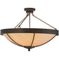 Meyda Lighting Alysiales 32" 5-Light Copper Rust Semi-flush Mount Ceiling Light With Beige Travertine Idalight Shade Glass