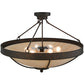 Meyda Lighting Alysiales 32" 5-Light Copper Rust Semi-flush Mount Ceiling Light With Beige Travertine Idalight Shade Glass