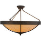 Meyda Lighting Alysiales 32" 5-Light Copper Rust Semi-flush Mount Ceiling Light With Beige Travertine Idalight Shade Glass