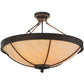 Meyda Lighting Alysiales 32" 5-Light Copper Rust Semi-flush Mount Ceiling Light With Beige Travertine Idalight Shade Glass