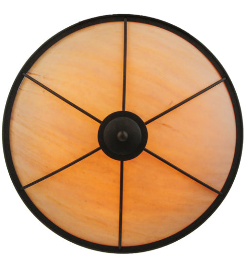 Meyda Lighting Alysiales 32" 5-Light Copper Rust Semi-flush Mount Ceiling Light With Beige Travertine Idalight Shade Glass