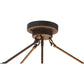 Meyda Lighting Alysiales 32" 5-Light Copper Rust Semi-flush Mount Ceiling Light With Beige Travertine Idalight Shade Glass