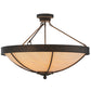 Meyda Lighting Alysiales 32" 5-Light Copper Rust Semi-flush Mount Ceiling Light With Beige Travertine Idalight Shade Glass