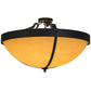 Meyda Lighting Alysiales 36" 6-Light Textured Black Luxe Semi-flush Mount Ceiling Light With Tawnyrock Idalight Shade Glass