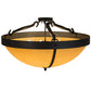 Meyda Lighting Alysiales 36" 6-Light Textured Black Luxe Semi-flush Mount Ceiling Light With Tawnyrock Idalight Shade Glass