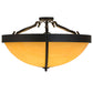 Meyda Lighting Alysiales 36" 6-Light Textured Black Luxe Semi-flush Mount Ceiling Light With Tawnyrock Idalight Shade Glass