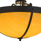 Meyda Lighting Alysiales 36" 6-Light Textured Black Luxe Semi-flush Mount Ceiling Light With Tawnyrock Idalight Shade Glass