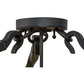 Meyda Lighting Alysiales 36" 6-Light Textured Black Luxe Semi-flush Mount Ceiling Light With Tawnyrock Idalight Shade Glass