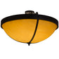 Meyda Lighting Alysiales 36" 6-Light Textured Black Luxe Semi-flush Mount Ceiling Light With Tawnyrock Idalight Shade Glass
