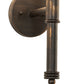 Meyda Lighting Amada 5" Antique Black Wall Sconce With Brown Natural Parchment Textrene Shade