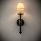 Meyda Lighting Amada 5" Antique Black Wall Sconce With Brown Natural Parchment Textrene Shade