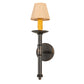 Meyda Lighting Amada 5" Antique Black Wall Sconce With Brown Natural Parchment Textrene Shade