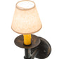 Meyda Lighting Amada 5" Antique Black Wall Sconce With Brown Natural Parchment Textrene Shade