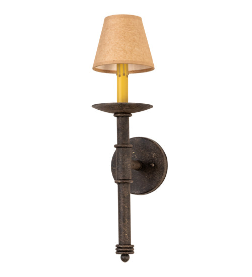 Meyda Lighting Amada 5" Antiquity Wall Sconce With Brown Parchment Shade