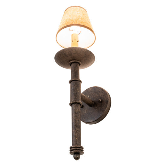 Meyda Lighting Amada 5" Antiquity Wall Sconce With Brown Parchment Shade