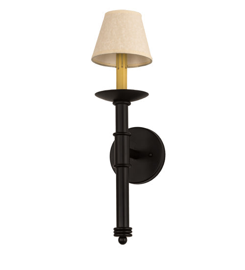 Meyda Lighting Amada 5" Blackwash Wall Sconce With Beige Aged Celadon Shade