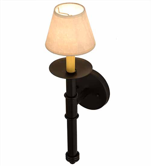 Meyda Lighting Amada 5" Blackwash Wall Sconce With Beige Aged Celadon Shade