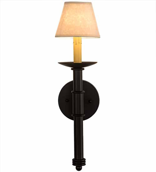 Meyda Lighting Amada 5" Blackwash Wall Sconce With Beige Aged Celadon Shade