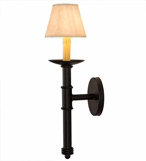 Meyda Lighting Amada 5" Blackwash Wall Sconce With Beige Aged Celadon Shade