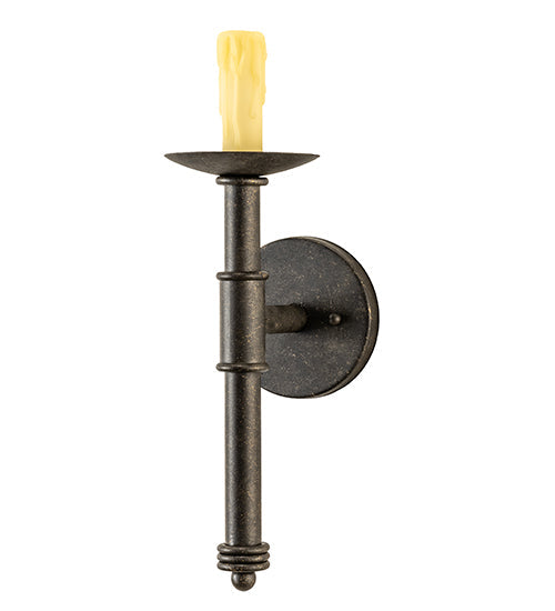 Meyda Lighting Amada 5" Golden Bronze Wall Sconce With Beige Natural Parchment Shade