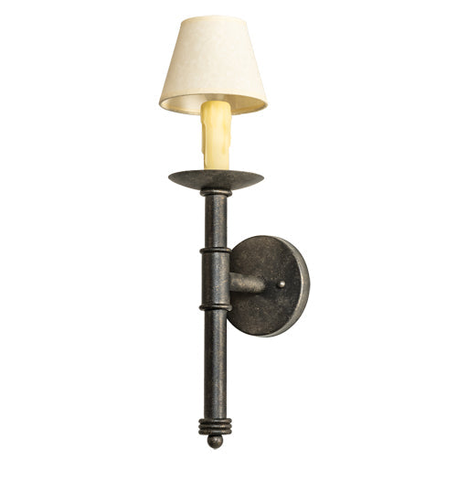 Meyda Lighting Amada 5" Golden Bronze Wall Sconce With Beige Natural Parchment Shade