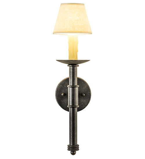Meyda Lighting Amada 5" Golden Bronze Wall Sconce With Beige Natural Parchment Shade