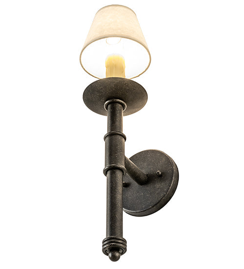 Meyda Lighting Amada 5" Golden Bronze Wall Sconce With Beige Natural Parchment Shade