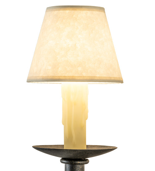 Meyda Lighting Amada 5" Golden Bronze Wall Sconce With Beige Natural Parchment Shade