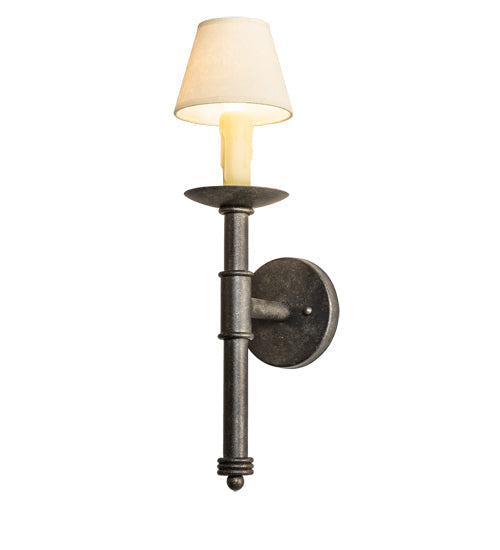 Meyda Lighting Amada 5" Golden Bronze Wall Sconce With Beige Natural Parchment Shade