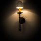 Meyda Lighting Amada 5" Oil Rubbed Bronze Wall Sconce With White Textrene Shade