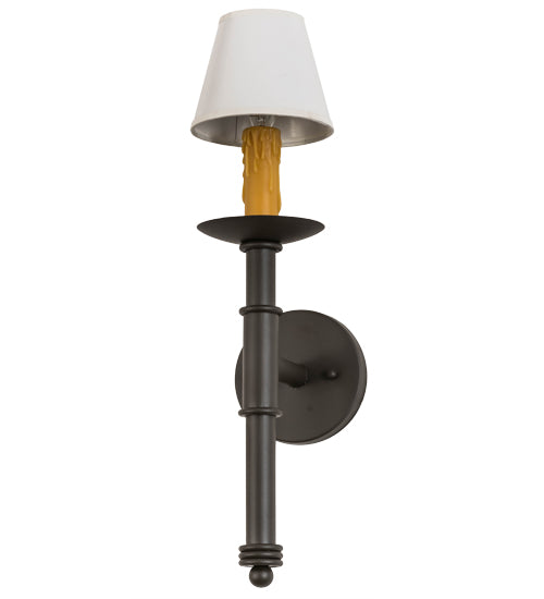 Meyda Lighting Amada 5" Oil Rubbed Bronze Wall Sconce With White Textrene Shade