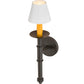 Meyda Lighting Amada 5" Oil Rubbed Bronze Wall Sconce With White Textrene Shade