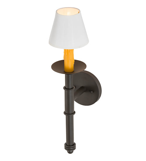 Meyda Lighting Amada 5" Oil Rubbed Bronze Wall Sconce With White Textrene Shade